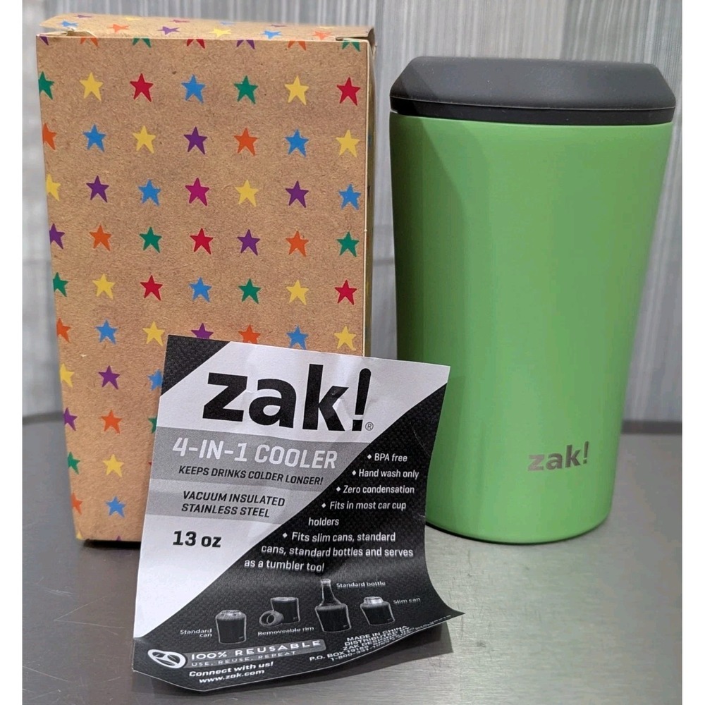 Zak! 4 In 1‎ Drink Cooler - Fits Slim Cans Regular Cans And Bottles Tumbler 13oz